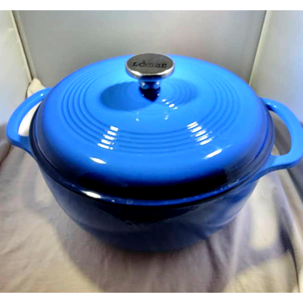 Lodge Color Blue 6QT Enamel Cast Iron Dutch Oven